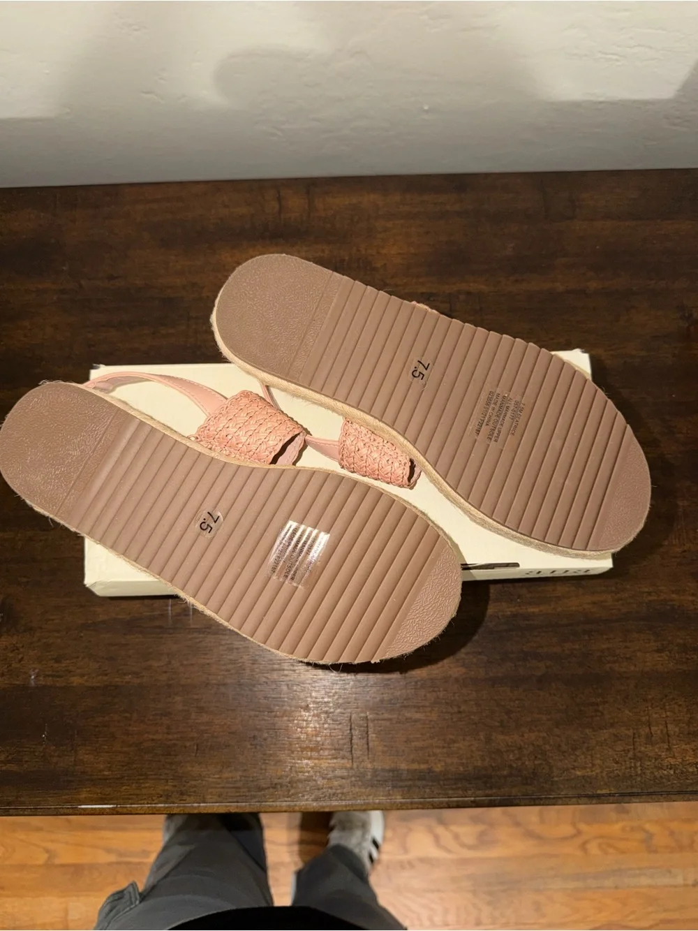 a.n.a Pink Braided Espadrille Platform Sandals for Women